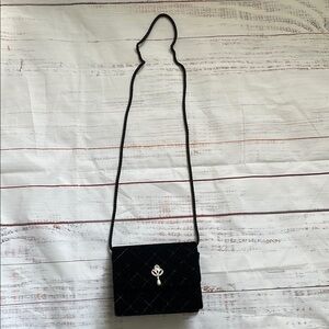 MONET Elegant Black Quilted Crossbody Bag